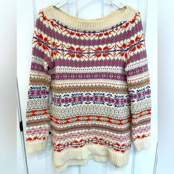 LAUREN Ralph Lauren Fair Isle Southwest Aztec Tunic Sweater Women’s Size M - Picture 1 of 7